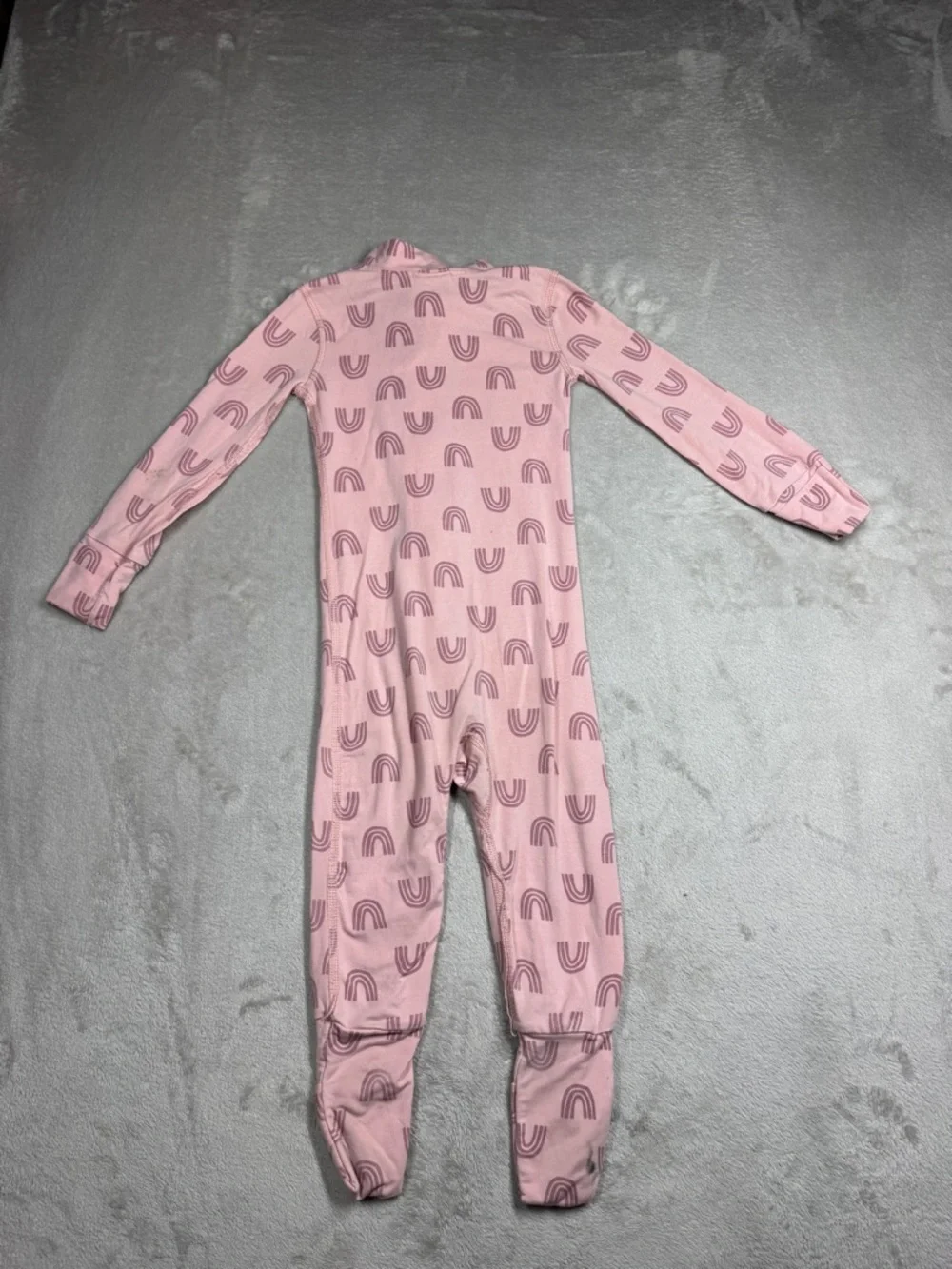 Hanna Andersson Layette Tencel Print Sleeper Blush Pink Rainbow Footie 12-18 M - Picture 10 of 16